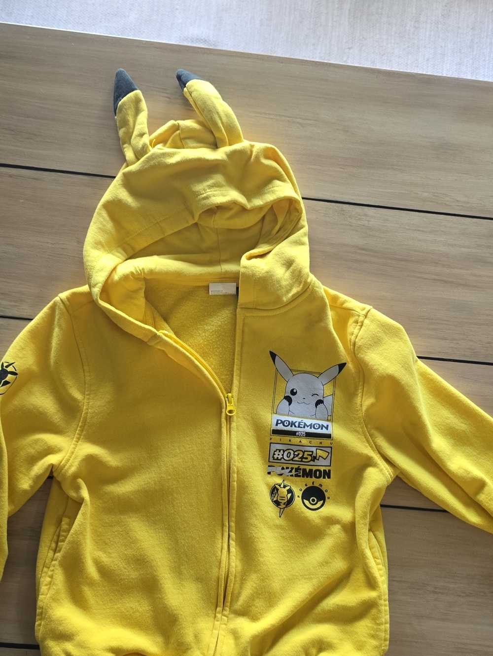 Kids Yellow Pikachu Hooded Zip-Up Sweatshirt